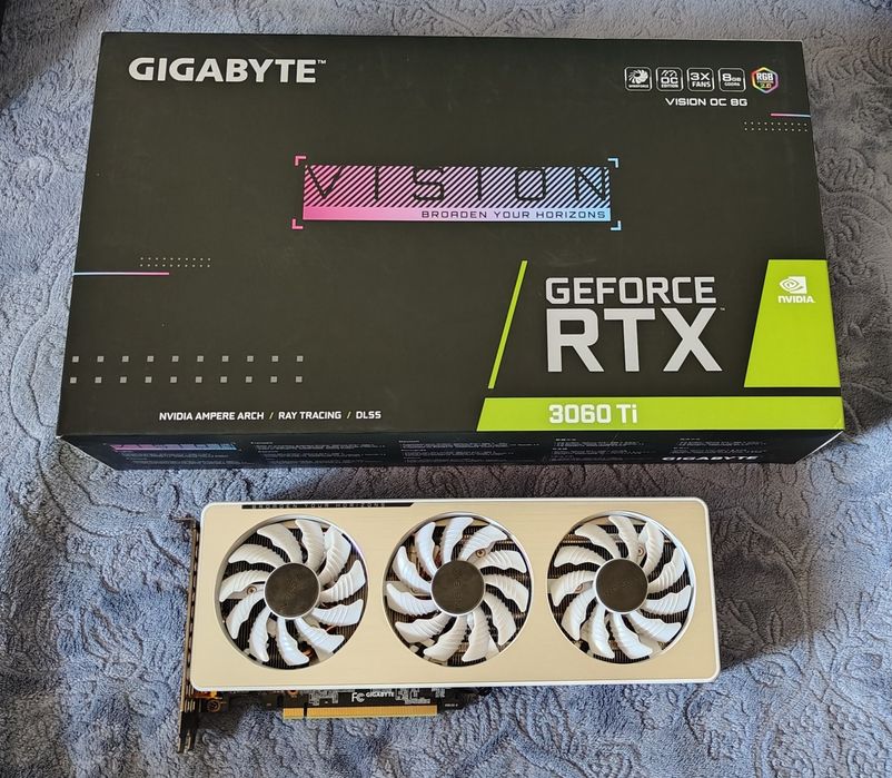 Відеокарта Gigabyte RTX 3060TI 8GB Vision LHR (GV-N306TVISION OC-8GD)