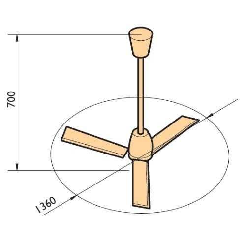 Wentylator mieszacz powietrza do obór MultiFan - PV600-Helikopter