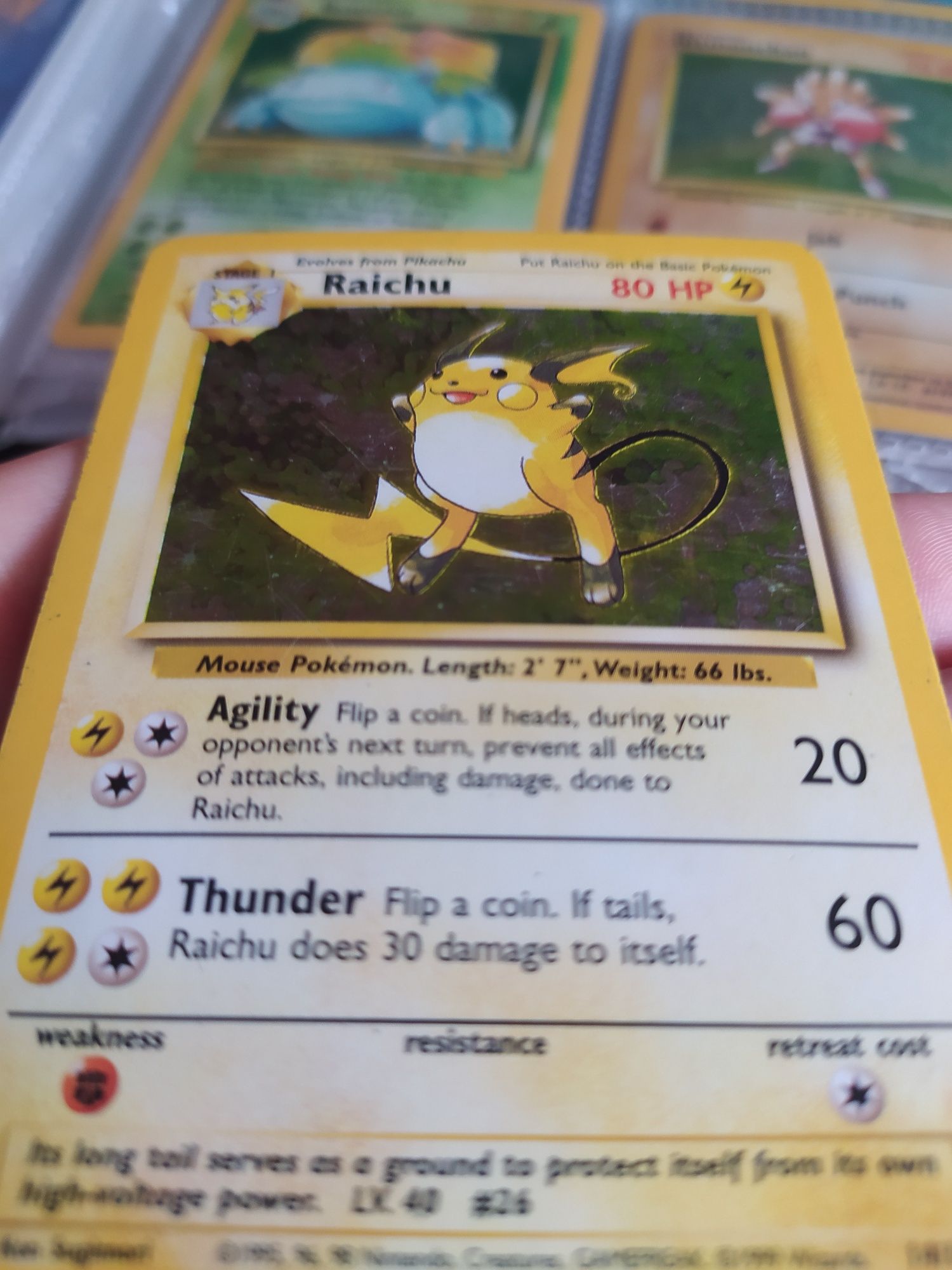 Karta pokemon base set Holo - Raichu