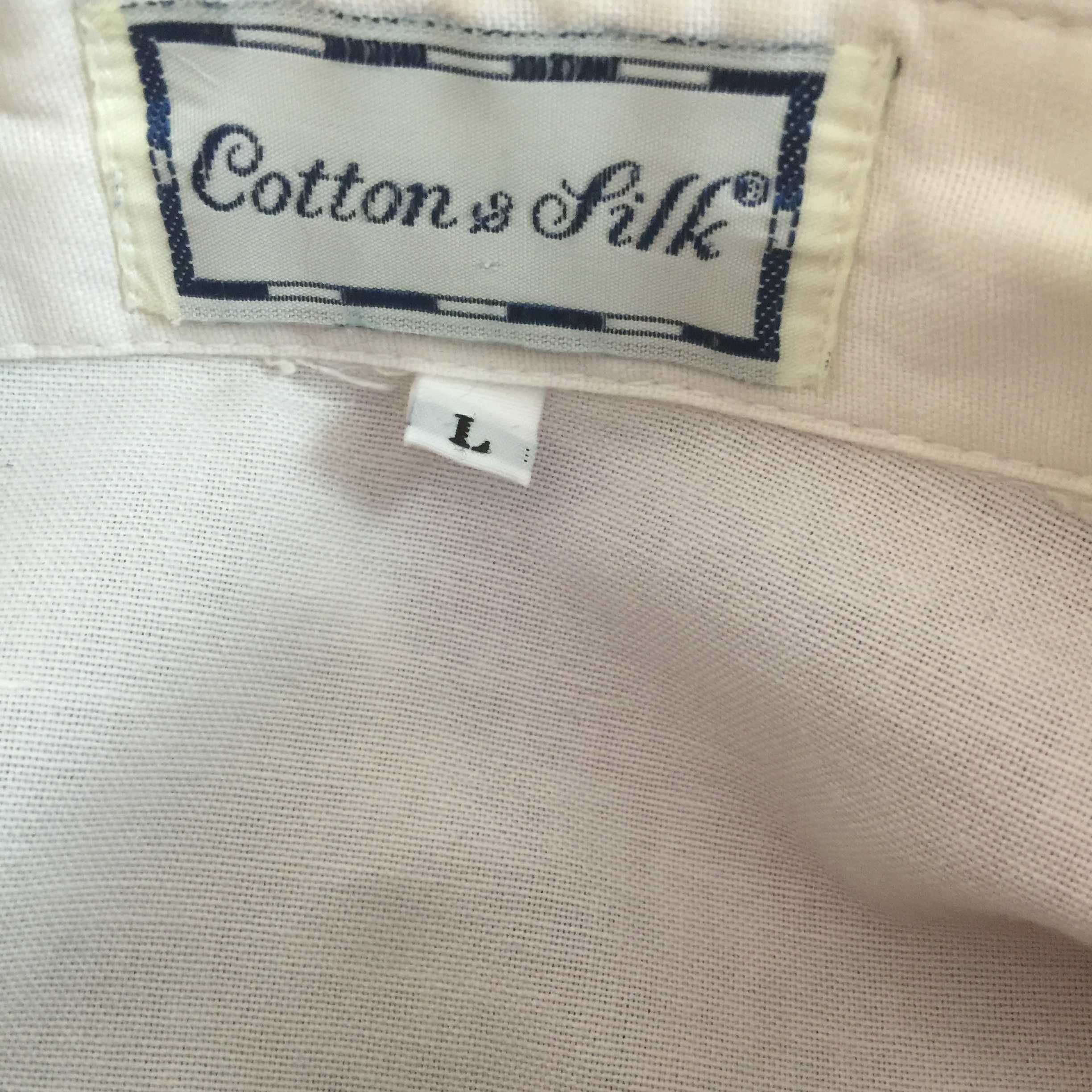 Белая блузка с коротким рукавом Cotton & Silk Италия б/у 100% коттон