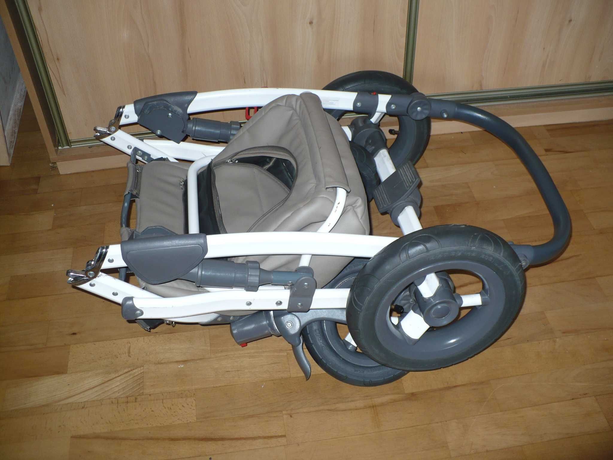 wózek Tako 3w1.Składany.Czysty.Ekoskóra+bawełna