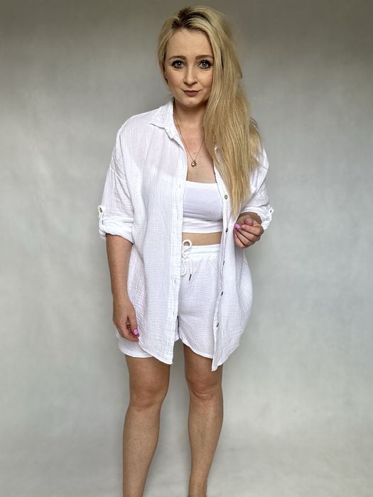 Komplet muślinowy koszula i spodenki