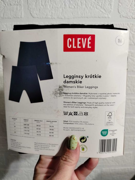 Kolarki damskie Cleve krótkie legginsy 38 M czarne 2szt