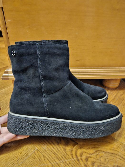 Замшеві сапоги черевики напівсапоги tamaris