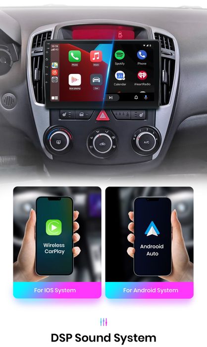 Rádio 9" Android Kia Ceed 2007-09 Carplay GPS wifi Bluetooth NOVO