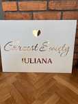 Tablica na chrzest z napisem Chrzest Juliana