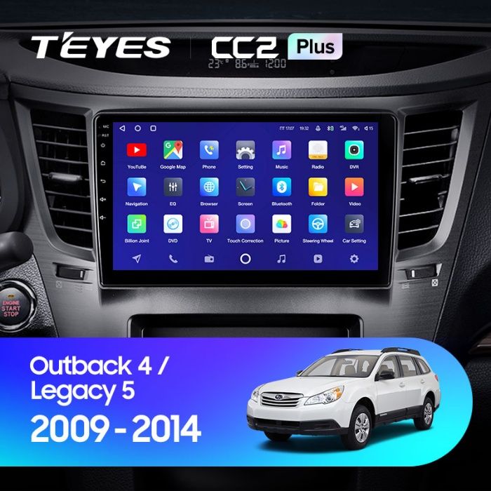 Штатная магнитола Teyes CC2 Plus Subaru Legacy 4 /Outback 5 (2009-2014