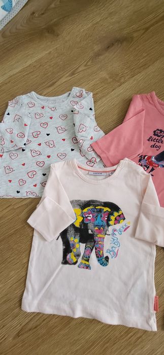 Bluzeczki z długim rękawem. Dziewczynka rozmiar 62