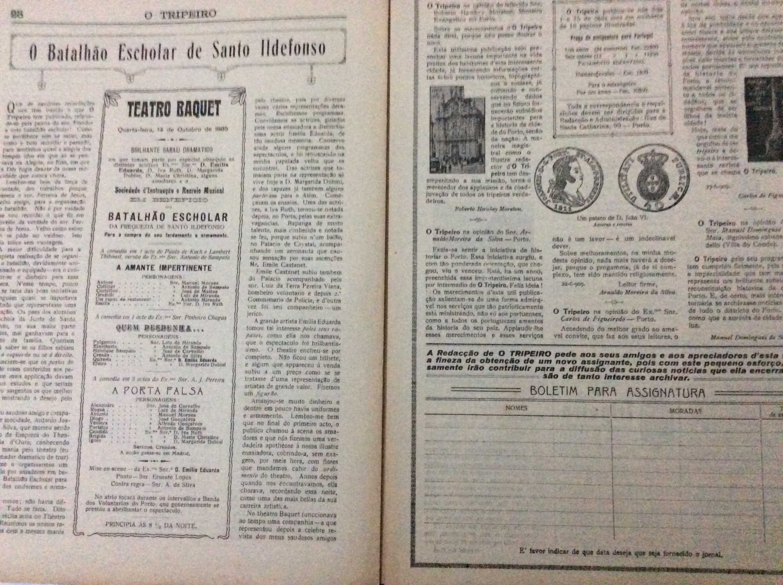 Um pouco da história do Porto e arredores. O Tripeiro, 1927