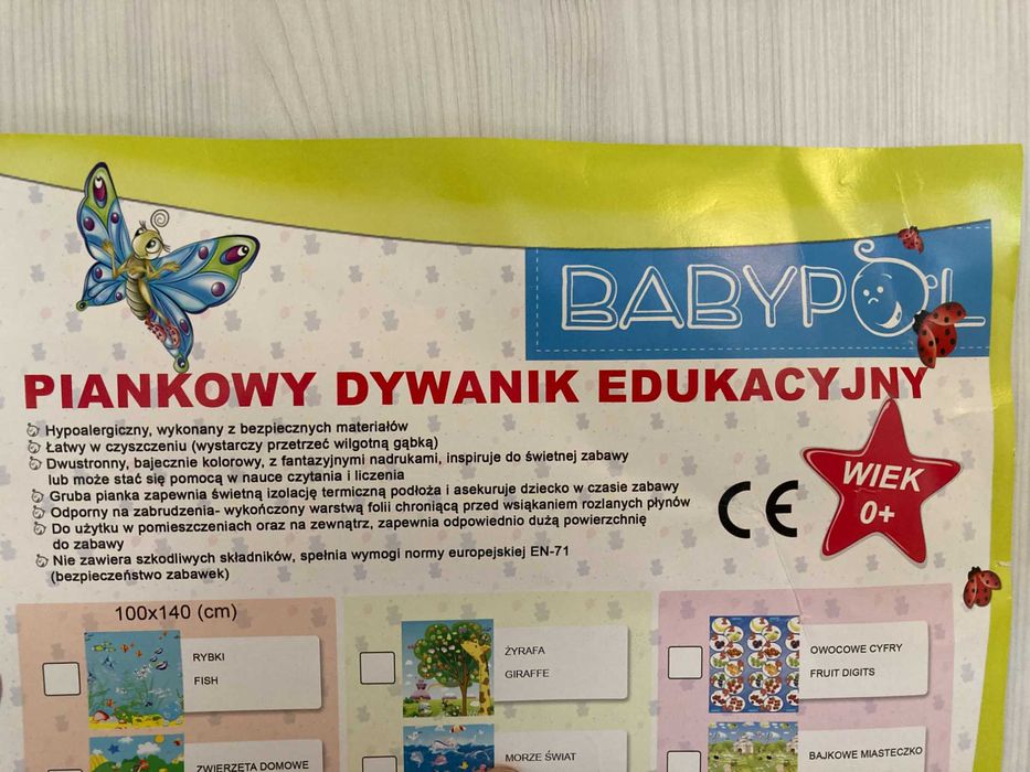 Piankowy dywanik edukacyjny dla dzieci Babypol 150x180cm