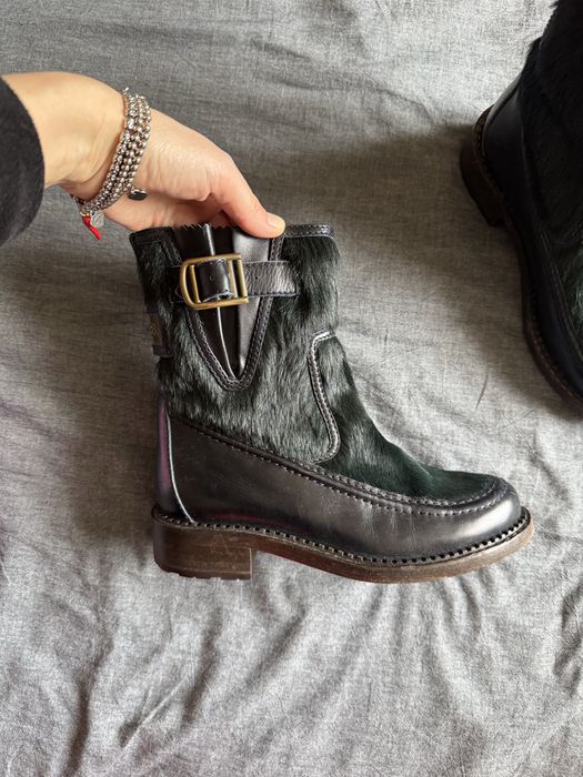 Ботинки Chanel 36р цвет коричневый и темно зеленый