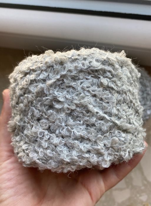 Włóczka alpaka merino boucle szara