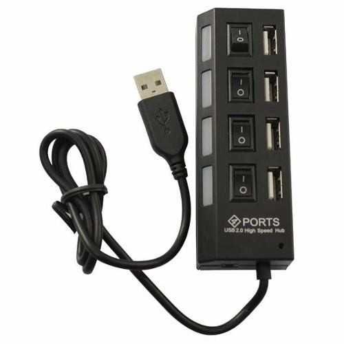 Hub 4 Portas USB 2.0 Com Interruptores