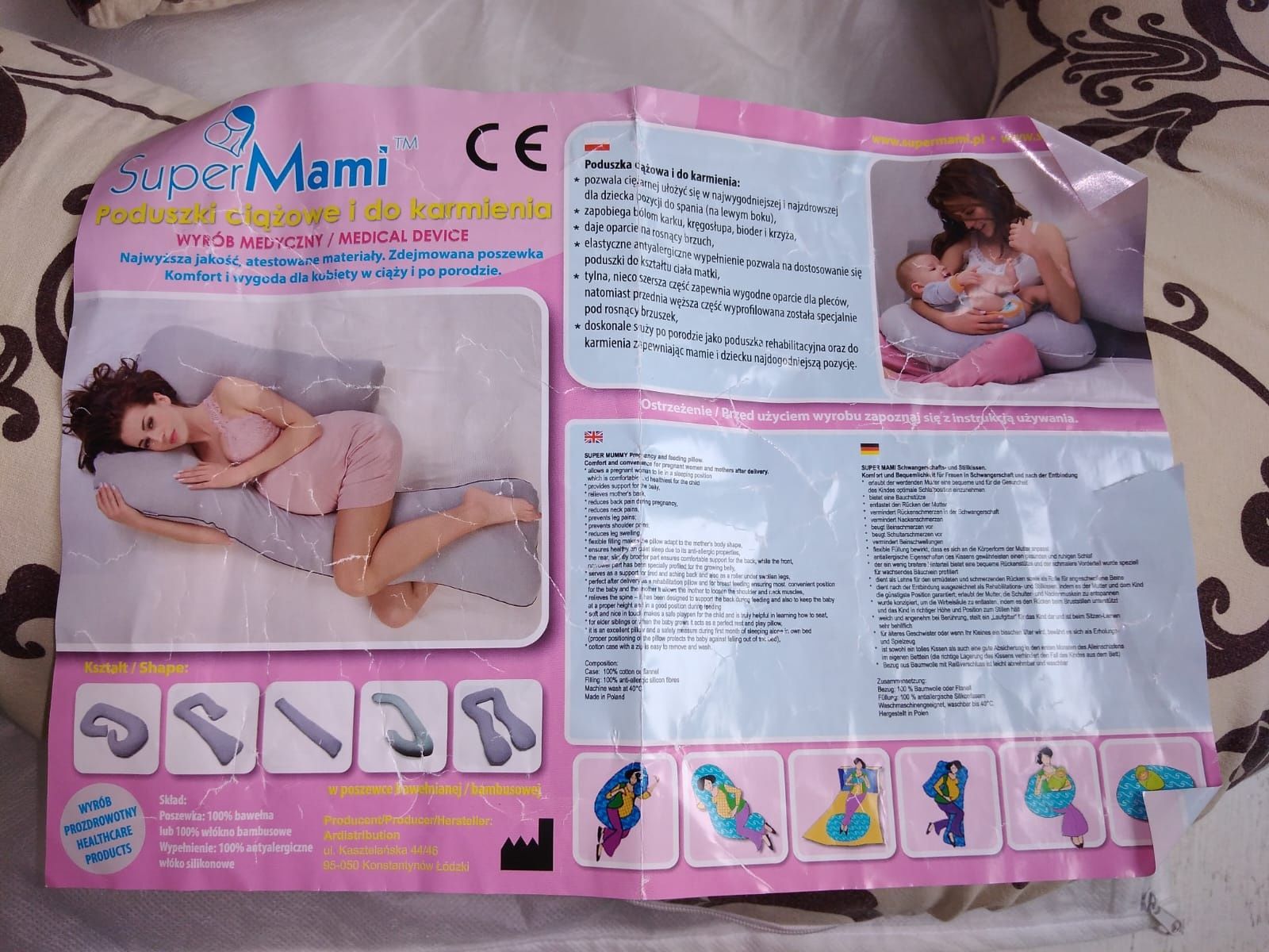 Poduszka do spania dla kobiet w ciąży