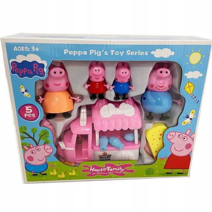 ŚWINKA PEPPA 4 Figurki + Zestaw lodziarnia