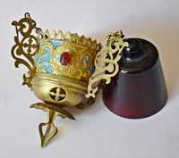 Mosiężna lampka oliwna pod ikonę