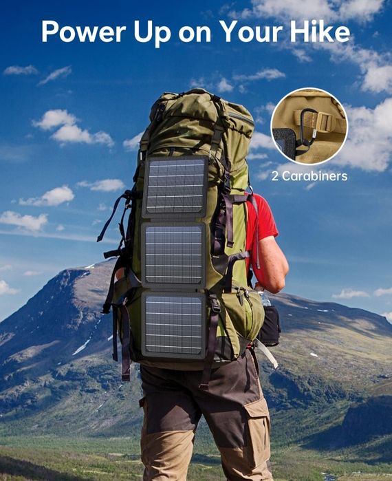 WASTDE Przenośny ładowarka słoneczna 15 W, ładowarka solarna USB