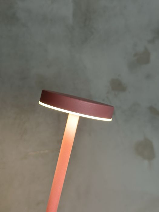 Retro lampa metalowa lampka nocna różowa Modern Design Space Age UFO