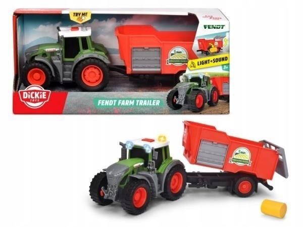 Farm Traktor Z Przyczepą 26cm, Dickie Toys