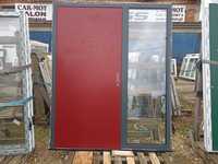 Drzwi wejściowe aluminiowe 180/221 z przystawką anracyt-czerwone