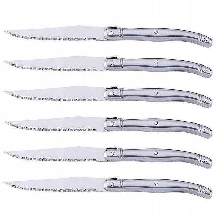 Noże Kuchenne Do Steków Zestaw Noży 6 El W Bloku Do Grilla Ostre Ząbki