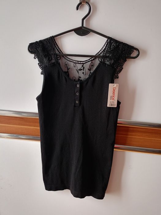 Nowa bluzka koronka prążek r. 38/40