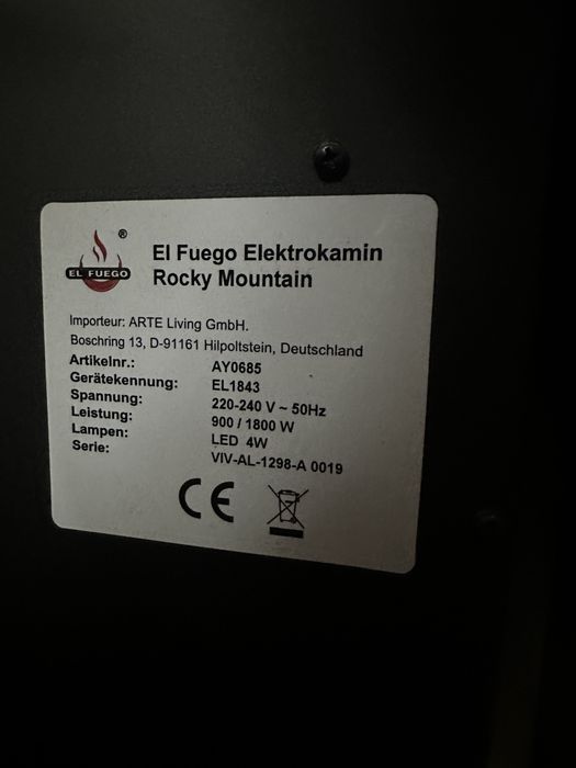 Kominek grzejnik elektryczny Elfuego Rocky Moutain