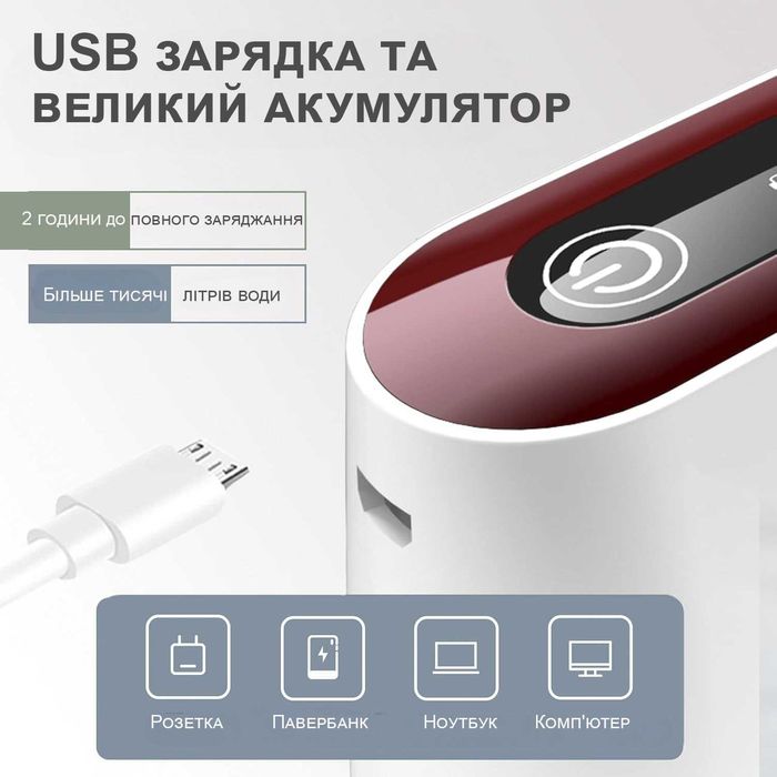 Електрична помпа для води електропомпа для бутиля акумуляторна Y10