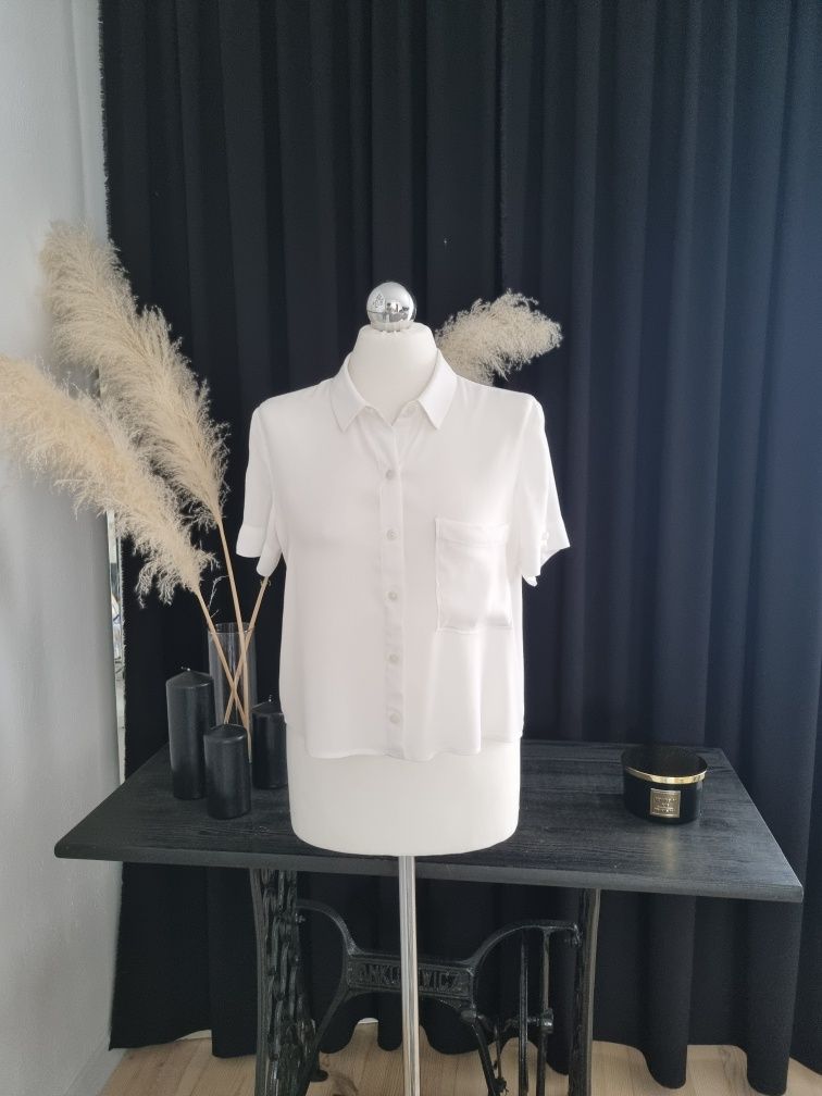 Bluzka biała koszula elegancka lato 38 M Bershka moda vintage