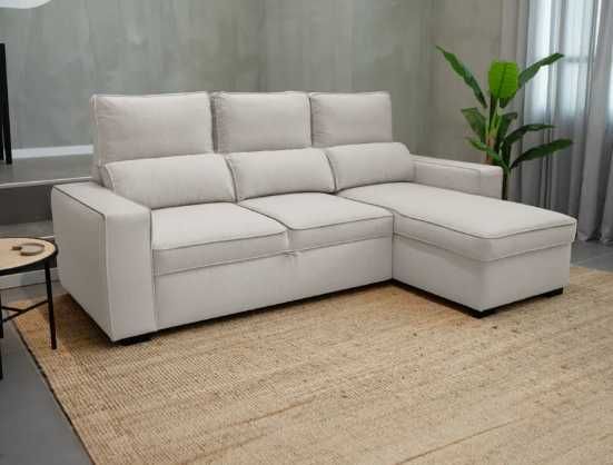 sofá-cama com chaise longue (novo, nunca usado)