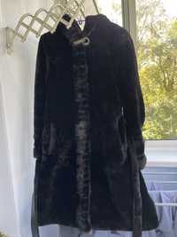 Шуба-пальто мутон из овечьей шерсти