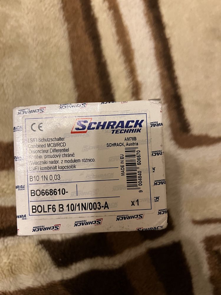 УЗО Дифавтомат Schrack Technik Bolf 10A, 1P+N, АС, 6 kA