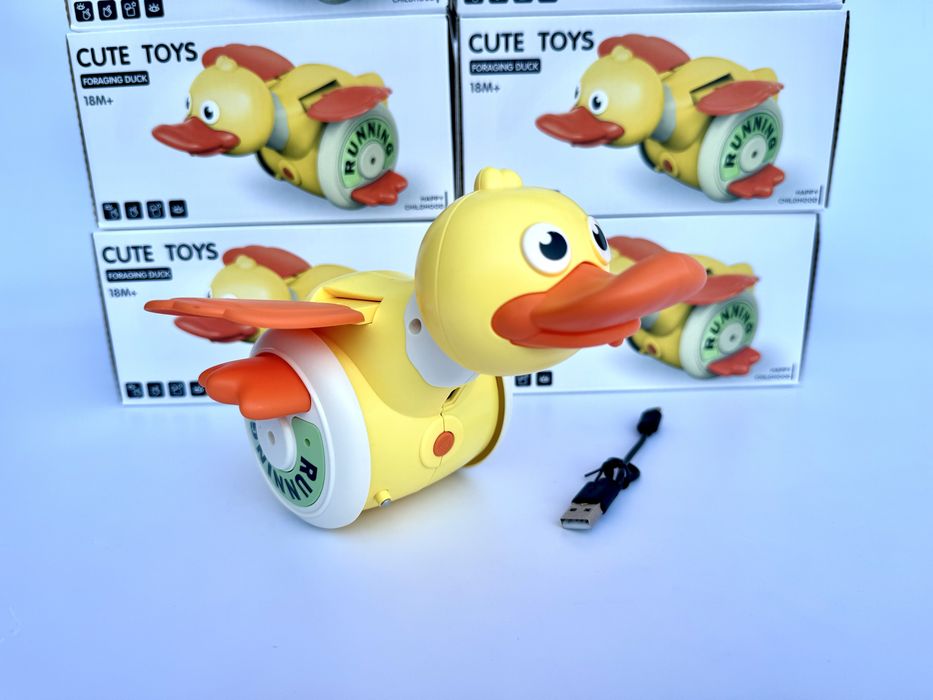 Інтерактивна іграшка-качка з USB, рухається, світиться, музика
