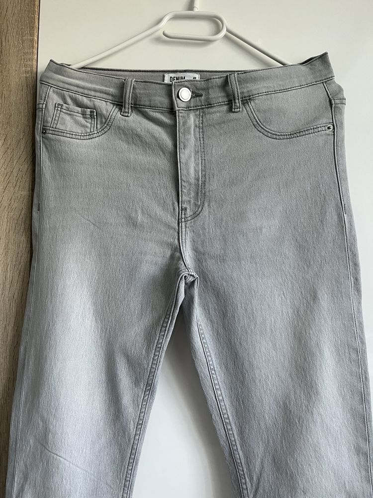 Szare spodnie jeansowe skinny fit Sinsay L