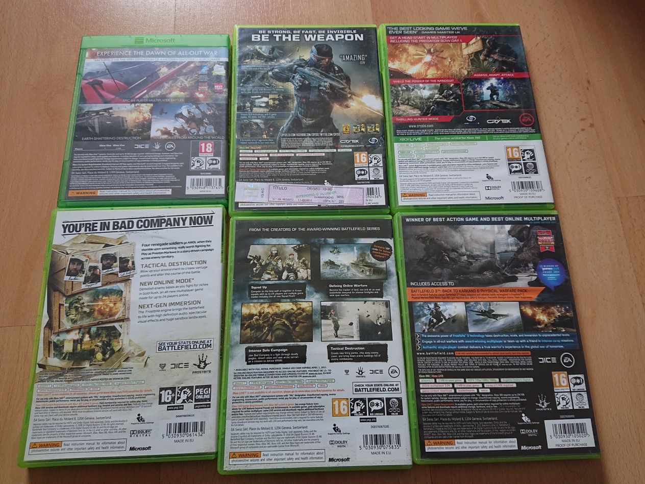 Jogos xbox 360 battefield 1 bad company battlefield crysis 2 crysis 3