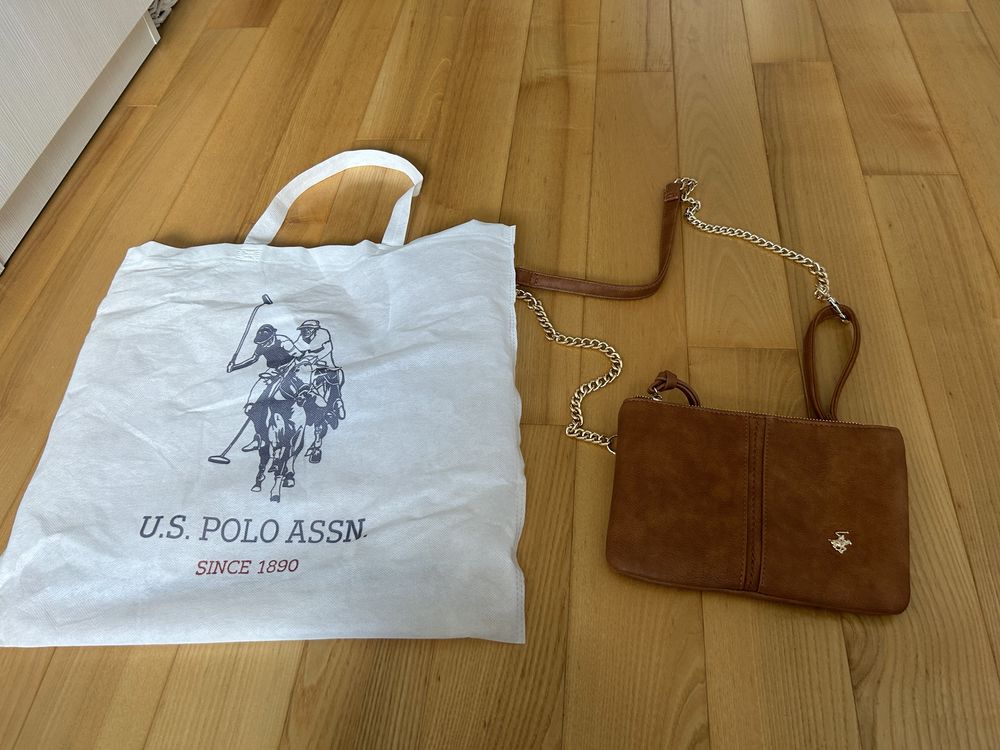 U.S. Polo Assn. Torebka Na Ramię, brązowa na łańcuszku, nowa. Polecam!