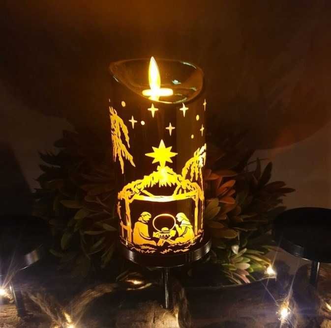 ŚWIECZKA led wkład do znicza świeca 5x7,5 cm ciepły biały świąteczna