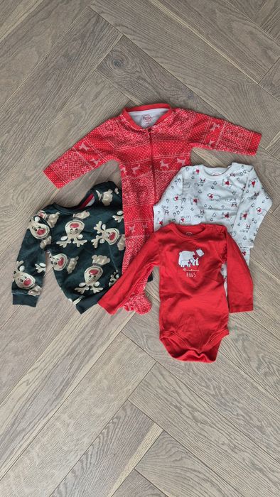 Body, pajacyk I bluza zestaw świątecznym na Boże Narodzenie