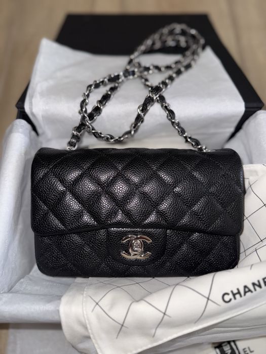 Сумка chanel Flap bag caviar leather, оригинал шанель