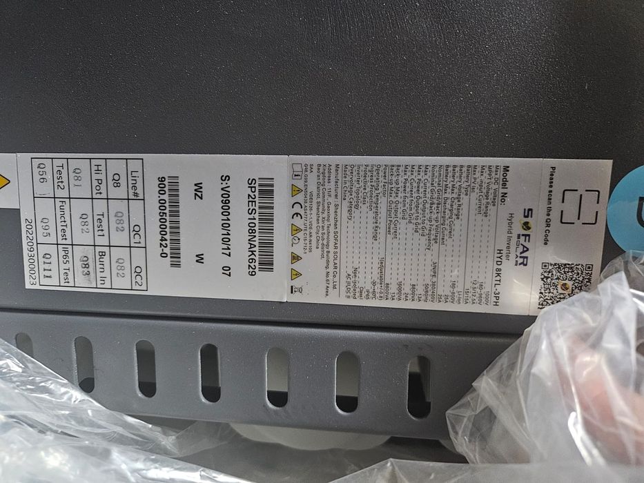 zestaw/osobno Falownik hybrydowy SOFAR 8K, magazyn energii SOFAR 15kWh