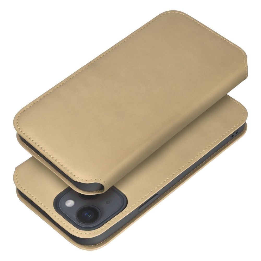 Kabura DUAL POCKET Book do SAMSUNG S24 Ultra złoty + szkło hartowane
