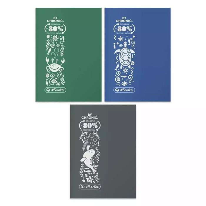 Zeszyt A5/32K kratka Eco PP Ocean colors (10szt). Herlitz