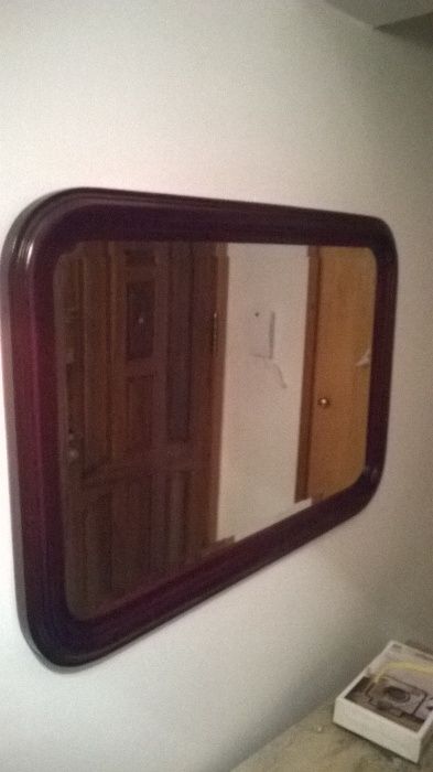 2 espelhos novos em madeira(90cmx60cm) (50cm×80cm)