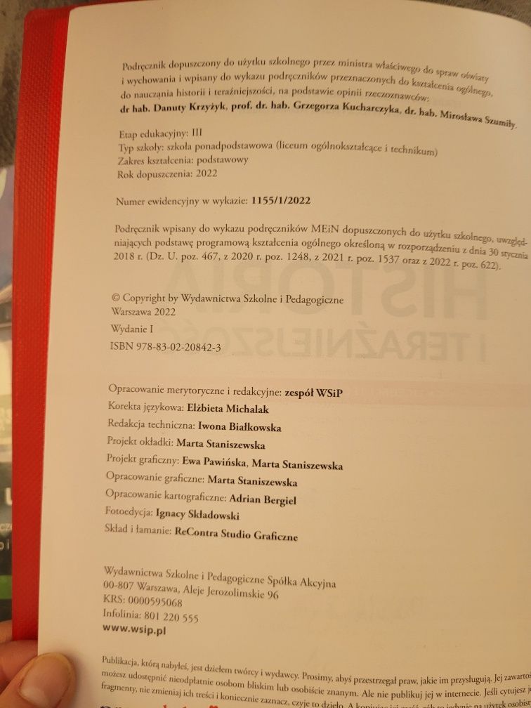 Historia i teraźniejszość 1 zakres podstawowy WSIP  liceum