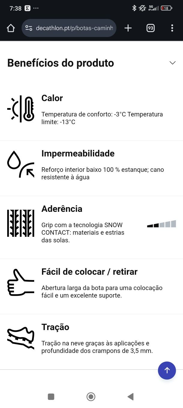 Botas da neve para criança 26/27