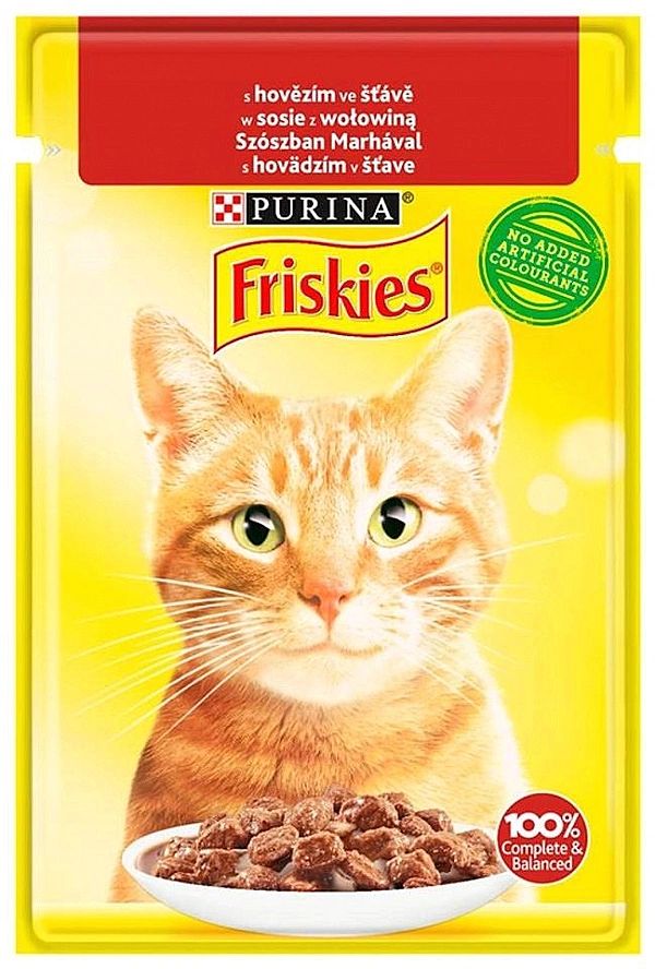 Purina Friskies kot z wołowiną w sosie 12x85g