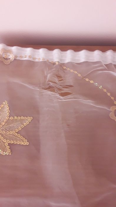 Firanki w złote liście 208x170 cm, komplet 2 szt.