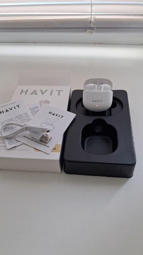 Беспроводные bluetooth наушники HAVIT TW976  tws белые