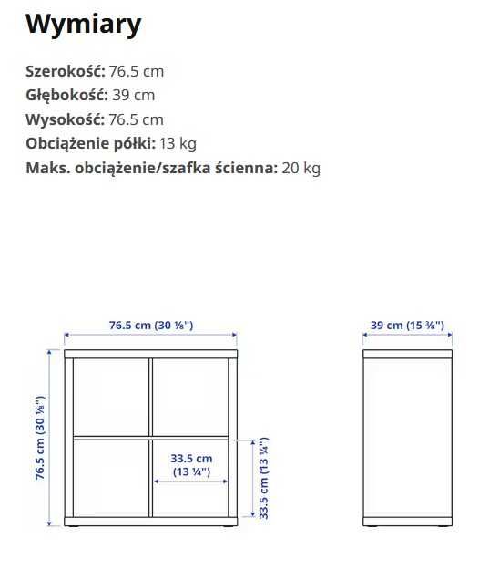 Regał IKEA Kallax z 2 wkładami