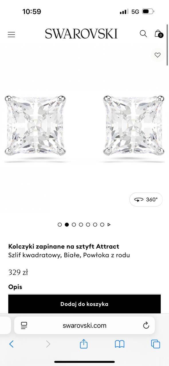 Swarovski Kolczyki zapinane na sztyft Attract